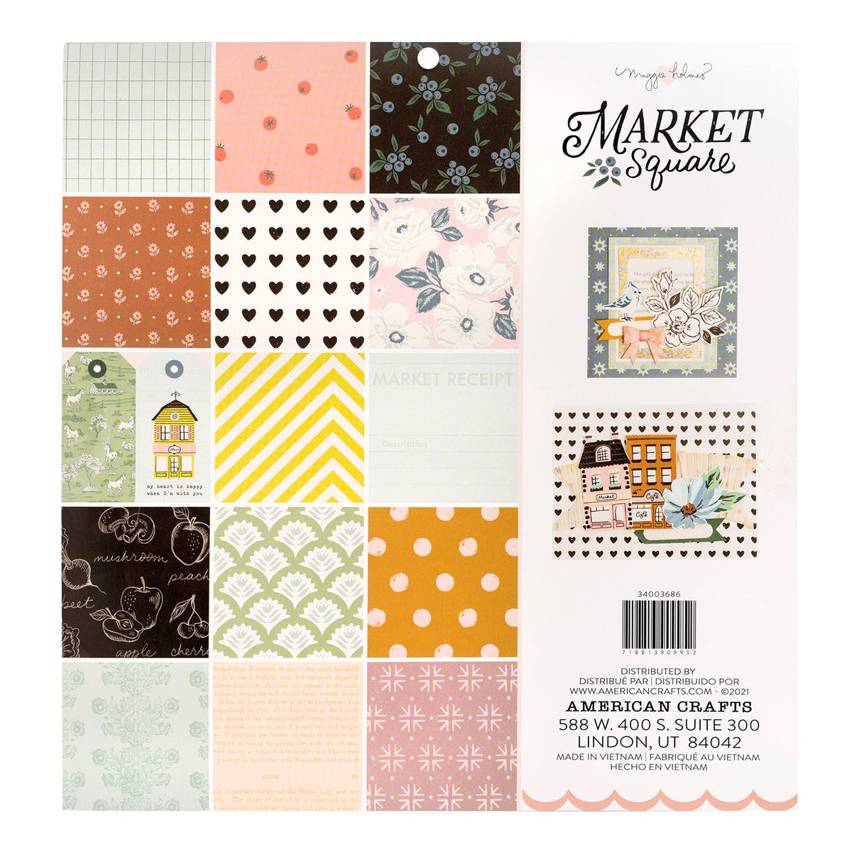 American Crafts Maggie Holmes Market Square Paper Pad  12