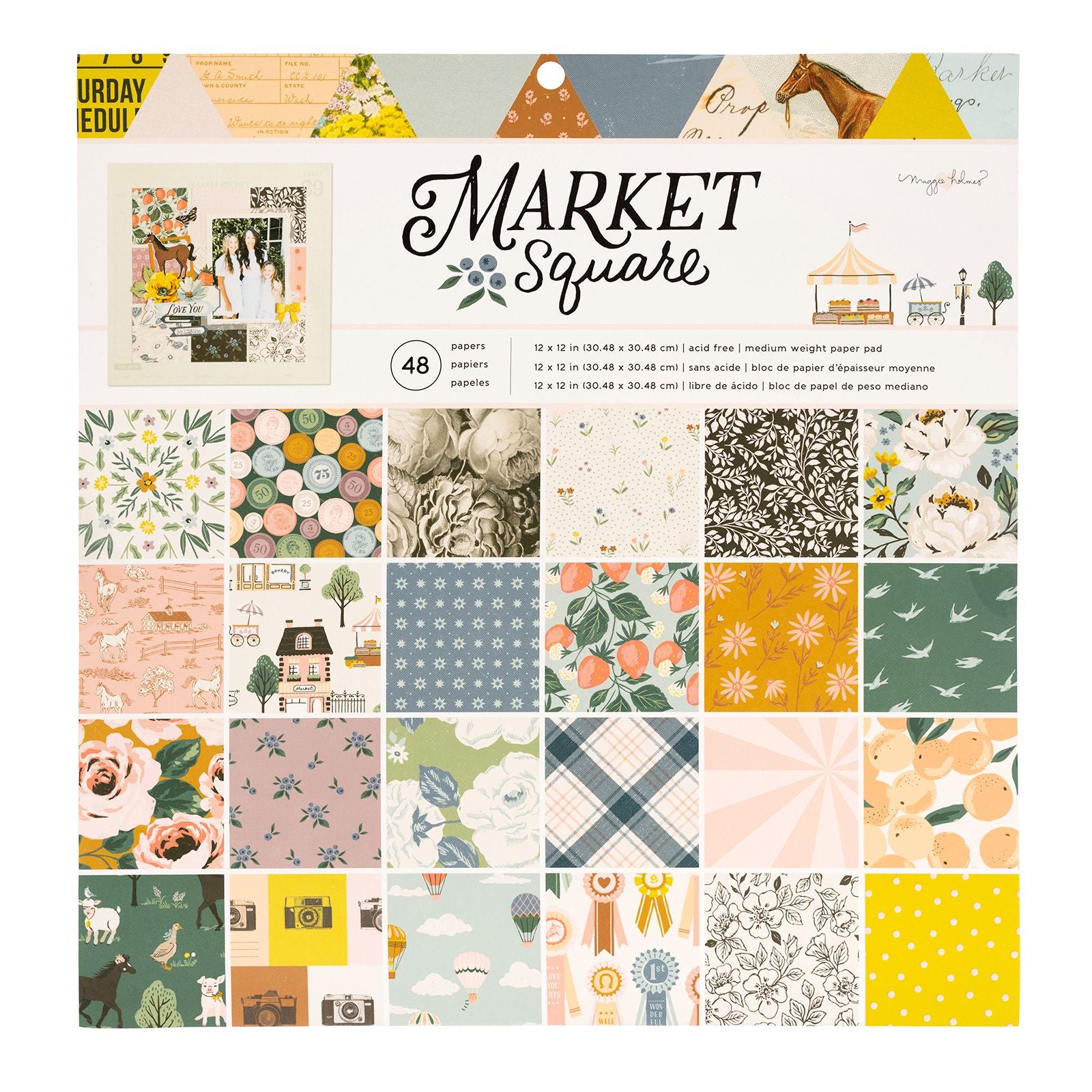 American Crafts Maggie Holmes Market Square Paper Pad  12