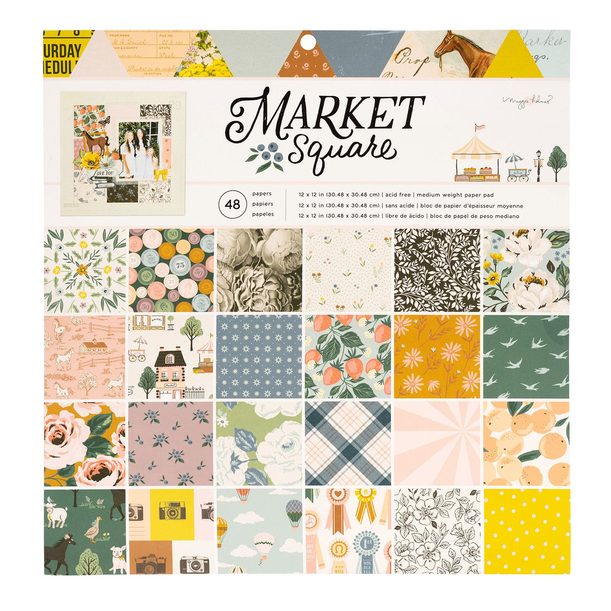 American Crafts Maggie Holmes Market Square Paper Pad  12