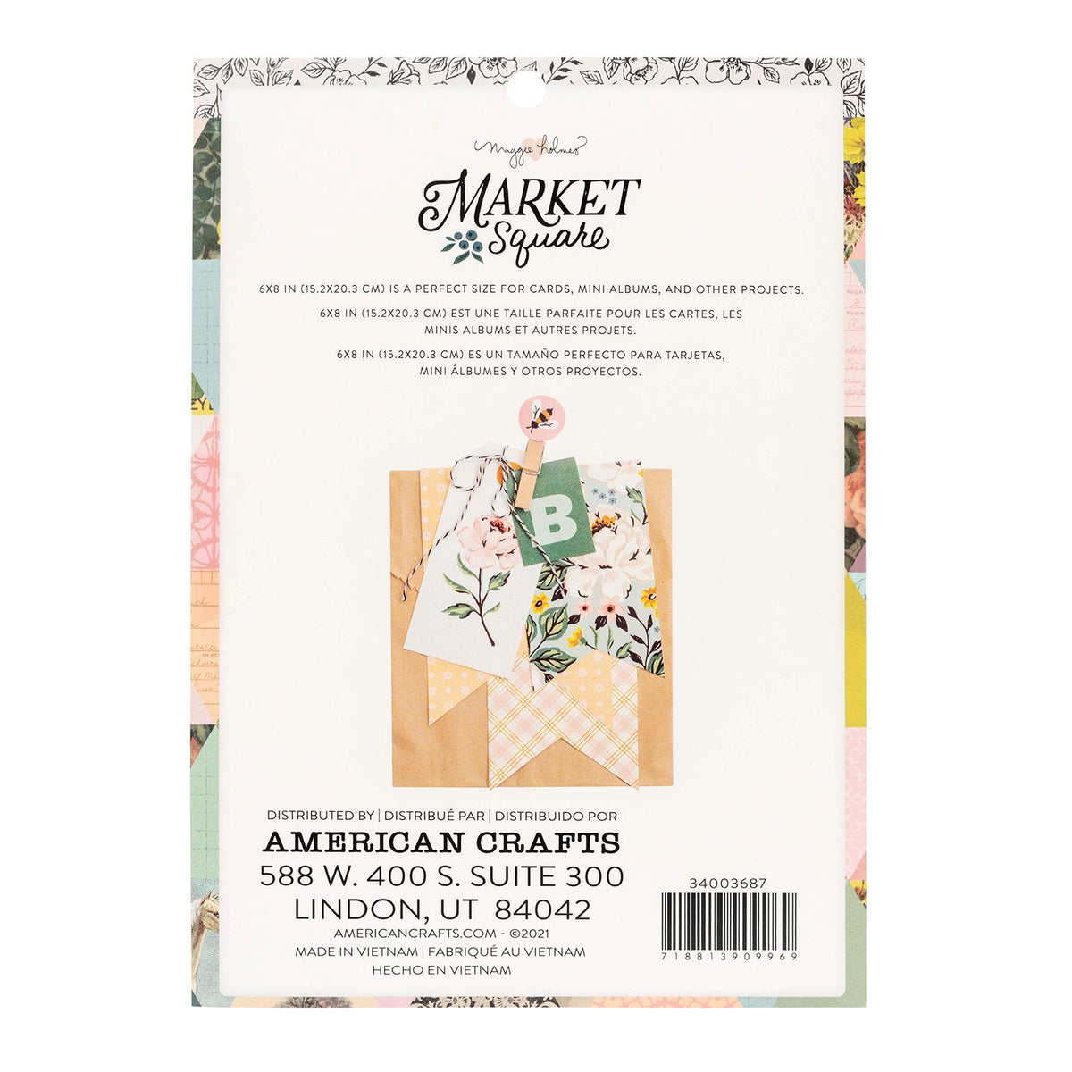American Crafts Maggie Holmes Market Square Paper Pad 6″ X 8″