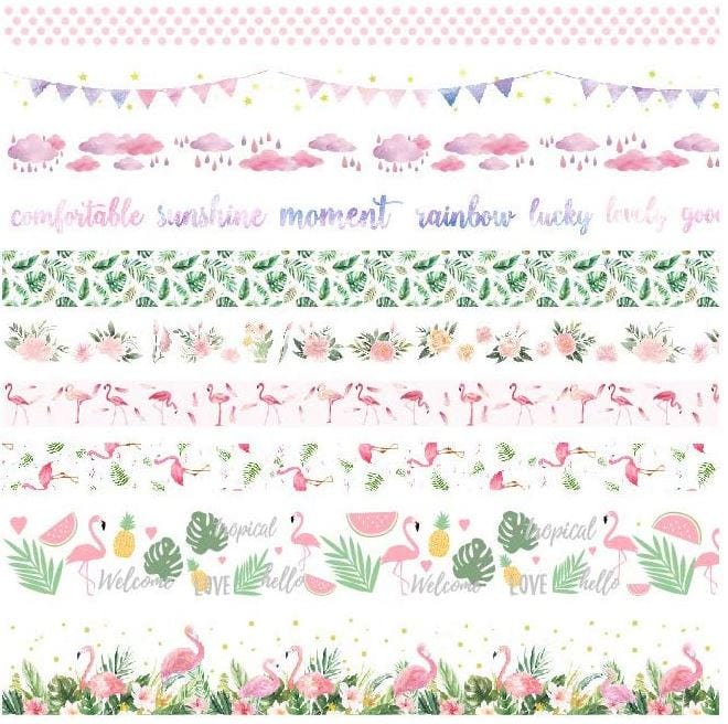 Set 25 - Tropical Flamingo 10-Roll Masking Tape Set