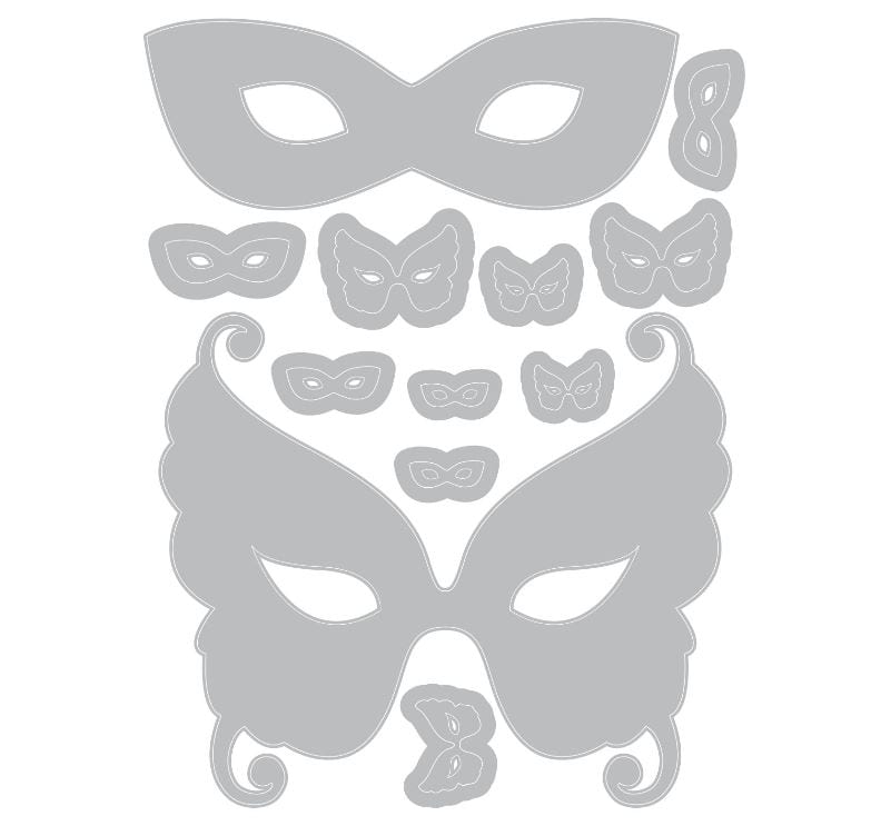 Sizzix Masquerade Thinlits Die Set 12Pk Tim Holtz