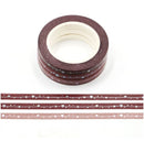 Matte Stars on Chocolate Shade Slim 3 rolls of 5mm x 10m washi tape