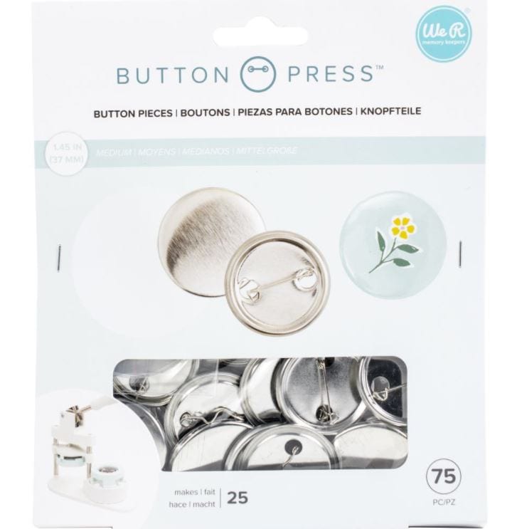 We R Memory Keepers Medium Button Pin Refill for Button Press (25 Sets)