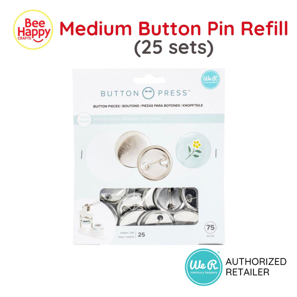 We R Memory Keepers Medium Button Pin Refill for Button Press (25 Sets)