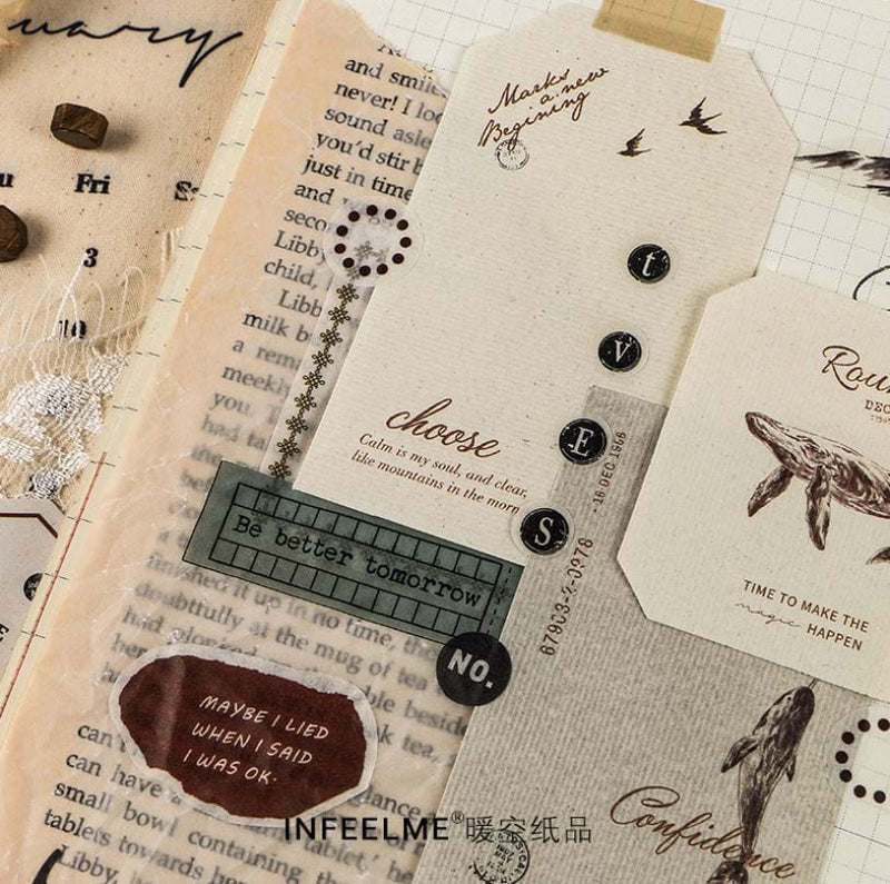 Infeel.Me Note Paper Retro Paper Labels 15pcs