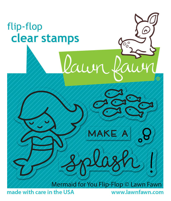 Lawn Fawn Mermaid For You Flip Flop Clear Stamps 2" x 3"