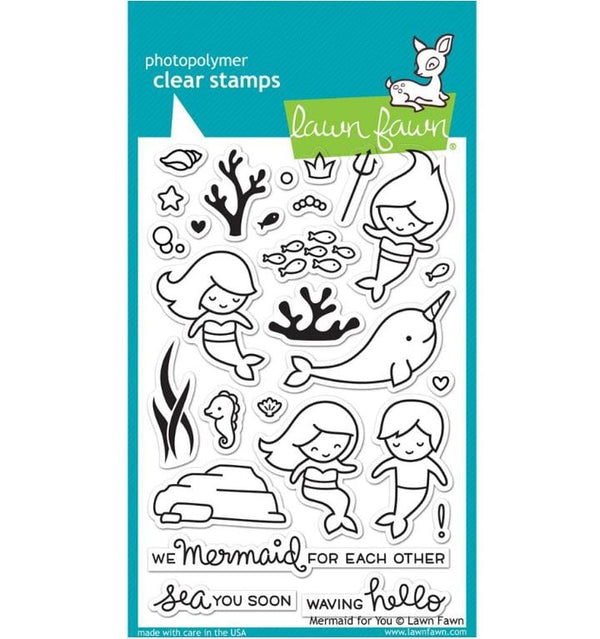 Lawn Fawn Mermaid For You Clear Stamps 4"x 6"