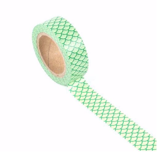 Mermaid Scales Green Washi Tape 15mm x 10m