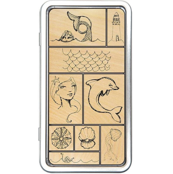 Spellbinders Mermaids Jane Davenport Stamp Tin Set