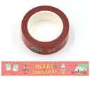 Foil Merry Christmas with Elves, Reindeer and More Christmas Washi Tape 15mm x 10m