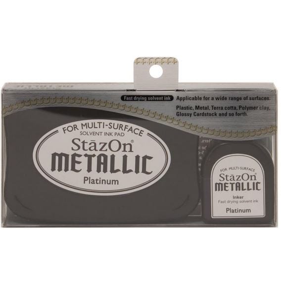 StazOn Metallic Platinum Metallic Ink Kit