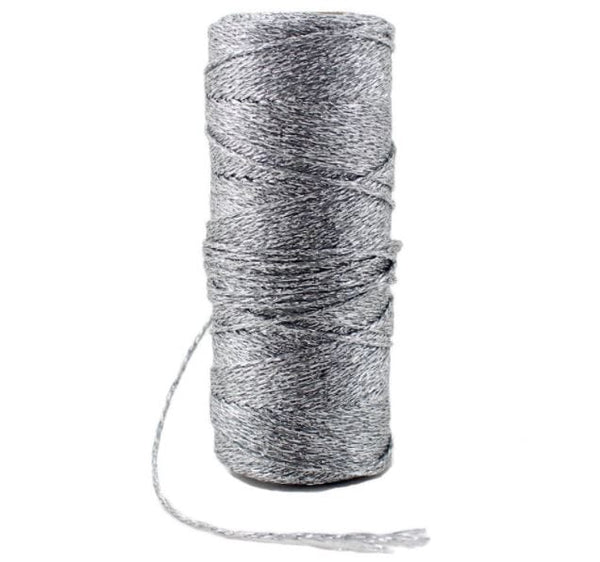Solid Metallic Silver Thick 12-ply Baker's Twine