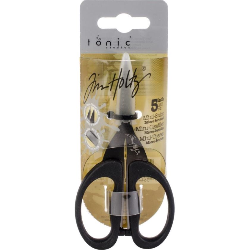 Tonic Studios Tim Holtz Mini Non-Stick Titanium Micro Serrated Scissors 5
