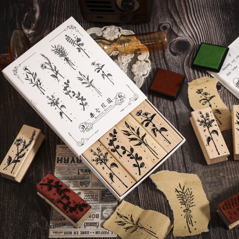 Infeel.Me Mika Garden Natural Series Rubber Stamp Set