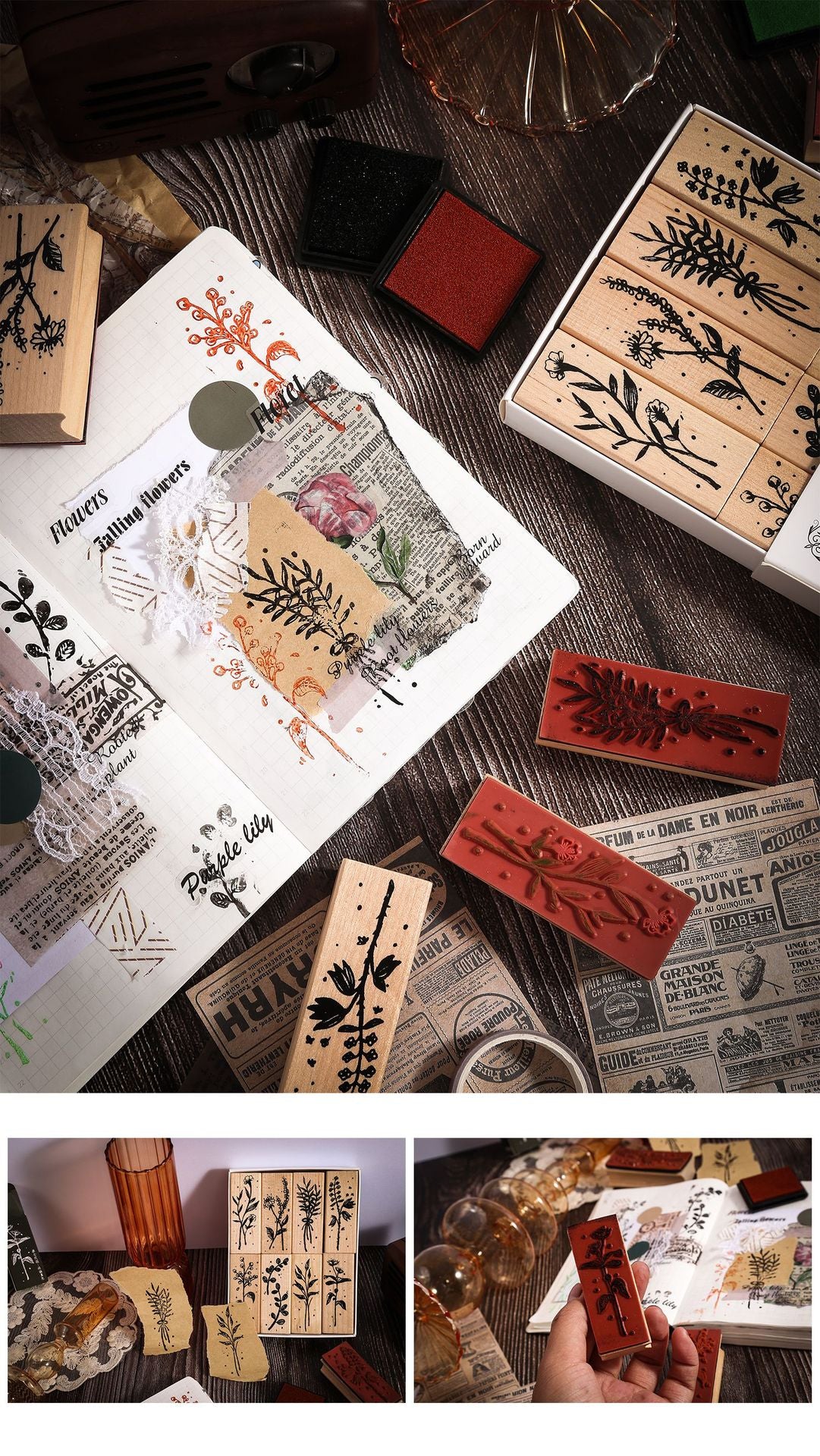 Infeel.Me Mika Garden Natural Series Rubber Stamp Set