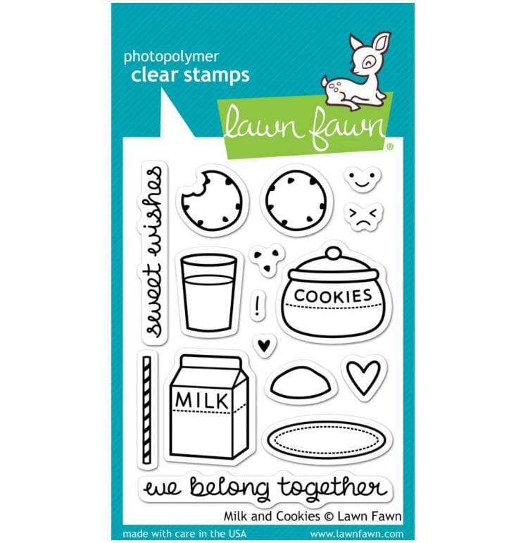 Lawn Fawn Milk & Cookies Clear Stamps 3"x 4"
