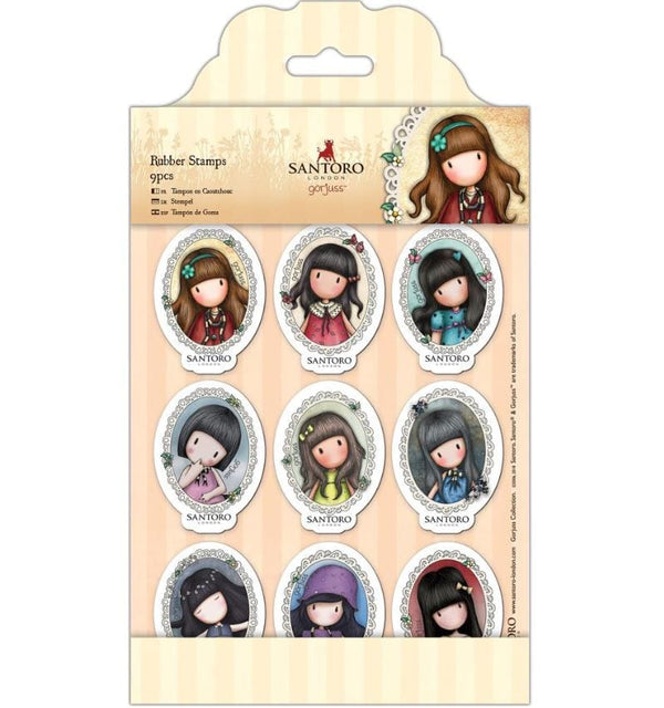 Gorjuss Mini Characters Santoro's Rubber Stamps 9/Pkg