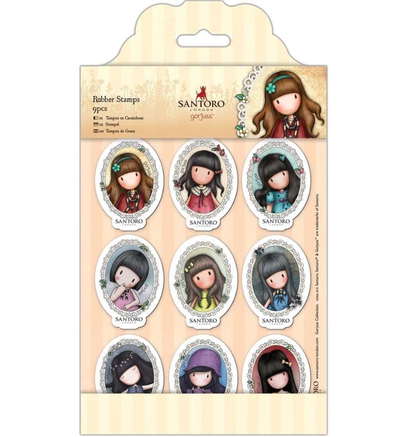 Gorjuss Mini Characters Santoro's Rubber Stamps 9/Pkg