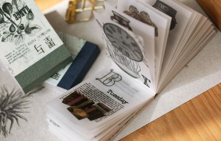 Mini Vintage Memo Pad/Paper Pad Vellum (Translucent Paper)100 Sheets