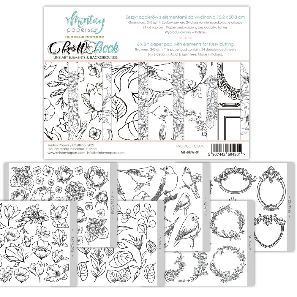 Mintay B&W Book Paper Pad 6