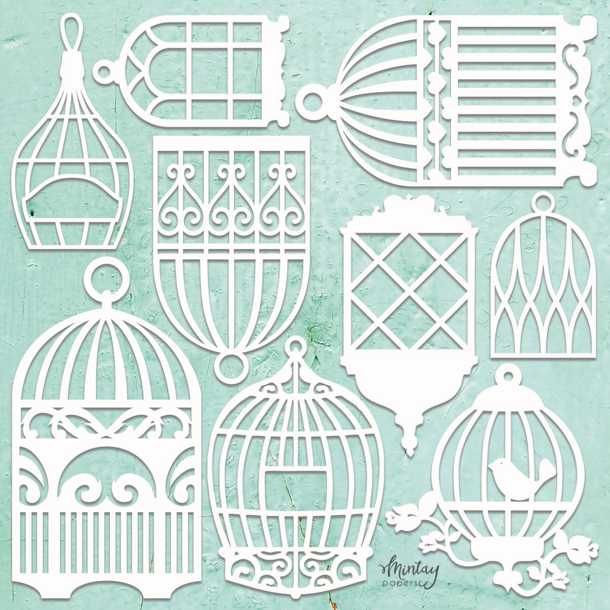 Mintay Birdcages Set Chippies Decor
