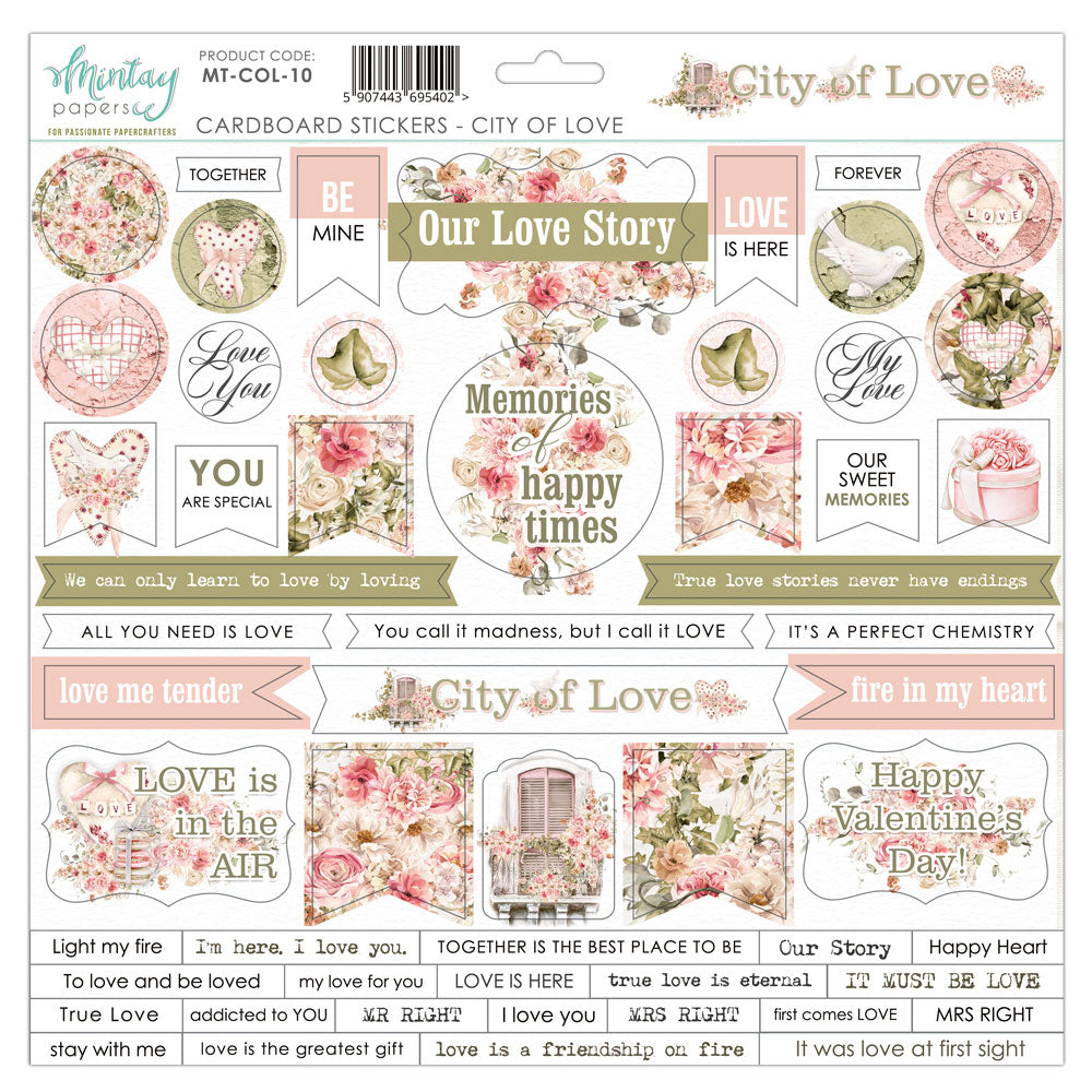 Mintay City of Love Cardboard Stickers 12