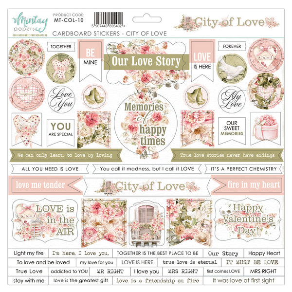 Mintay City of Love Cardboard Stickers 12" x 12"