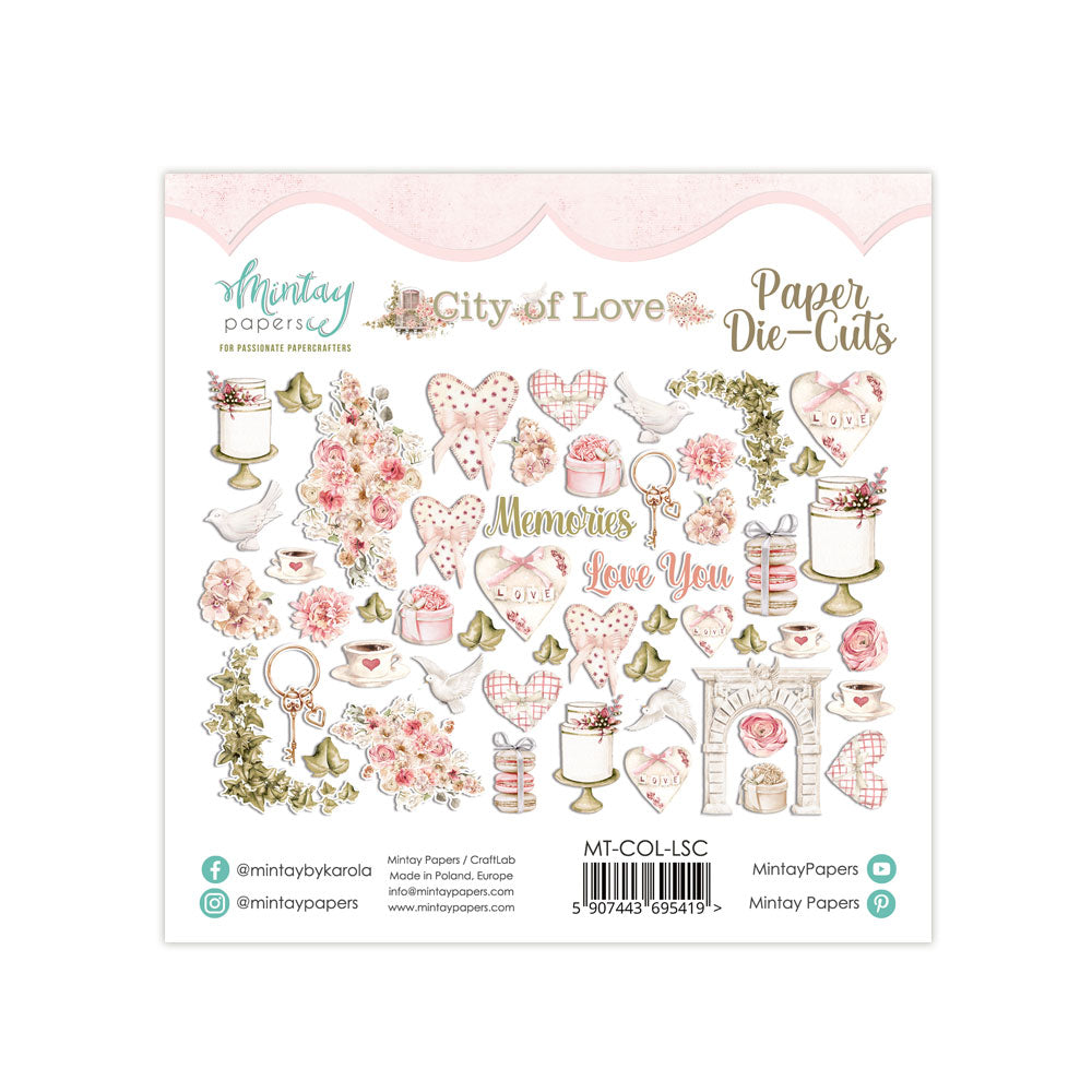 Mintay City of Love Paper Die-Cuts 52pcs