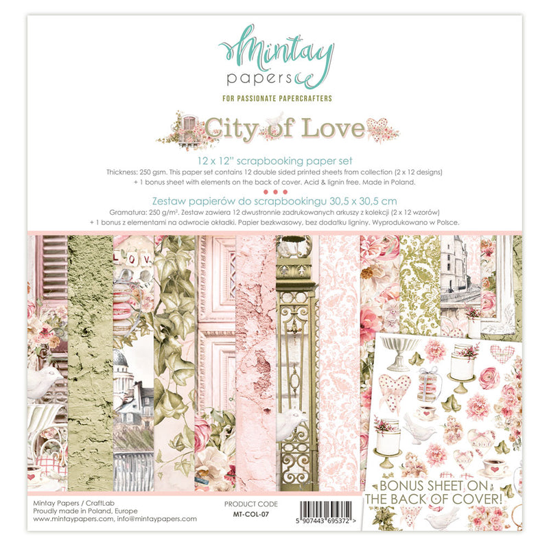 Mintay City of Love Paper Pad 12" x 12"
