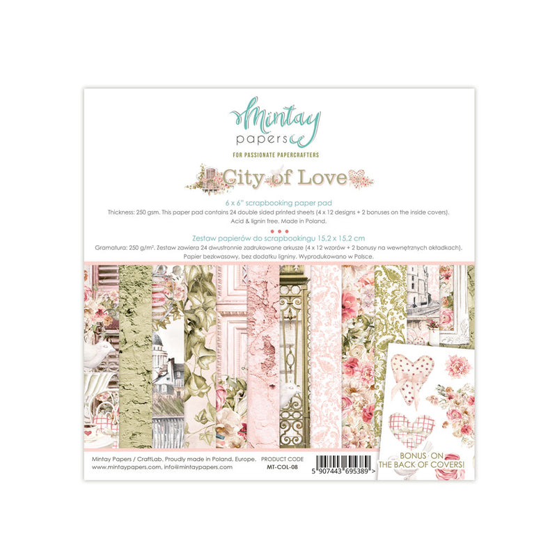 Mintay City of Love Paper Pad 6" x 6"