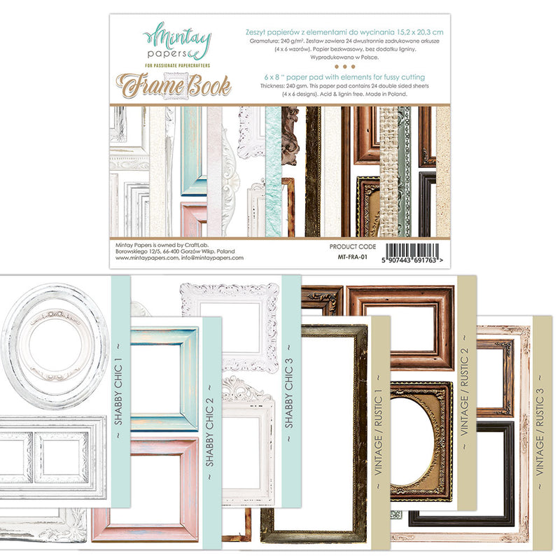 Mintay Frame Book Paper Pad 6" x 8" with Elements for Precise Cutting 01