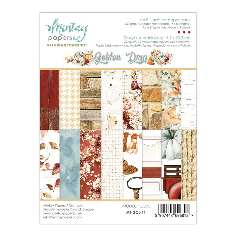 Mintay Golden Days Add-On Paper Pad 6" x 8"