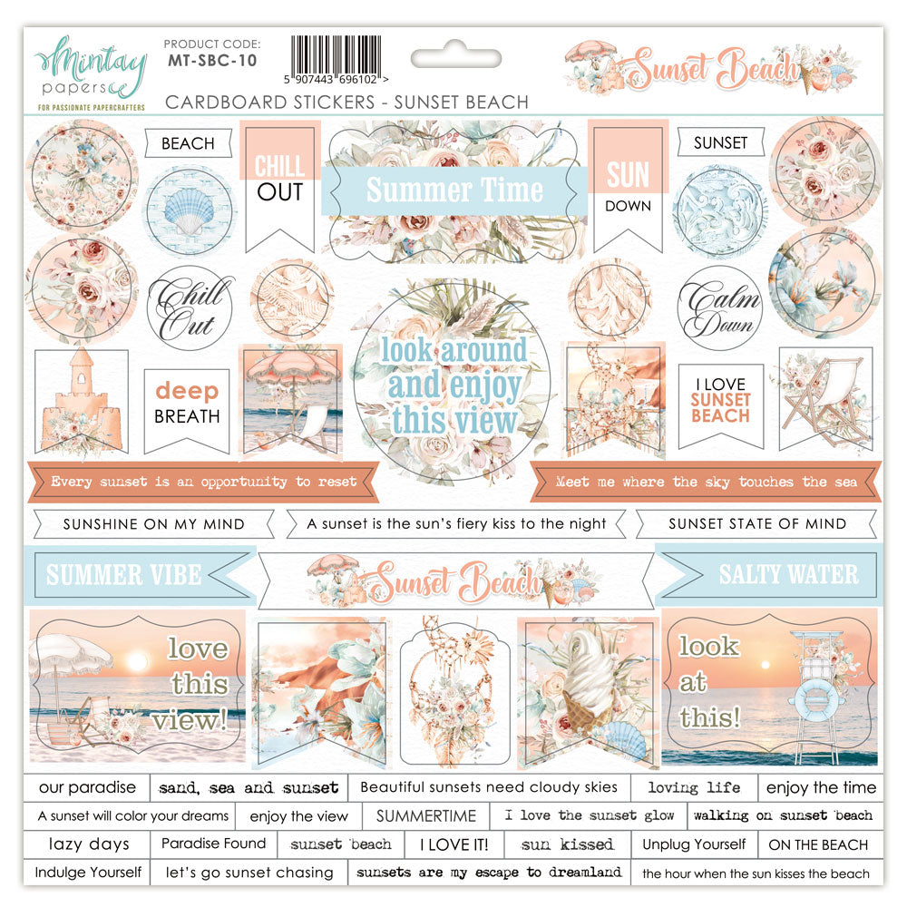 Mintay Sunset Beach Cardboard Stickers 12