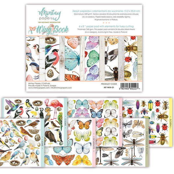 Mintay Wing Book Paper Pad 6" x 8" with Elements for Precise Cutting