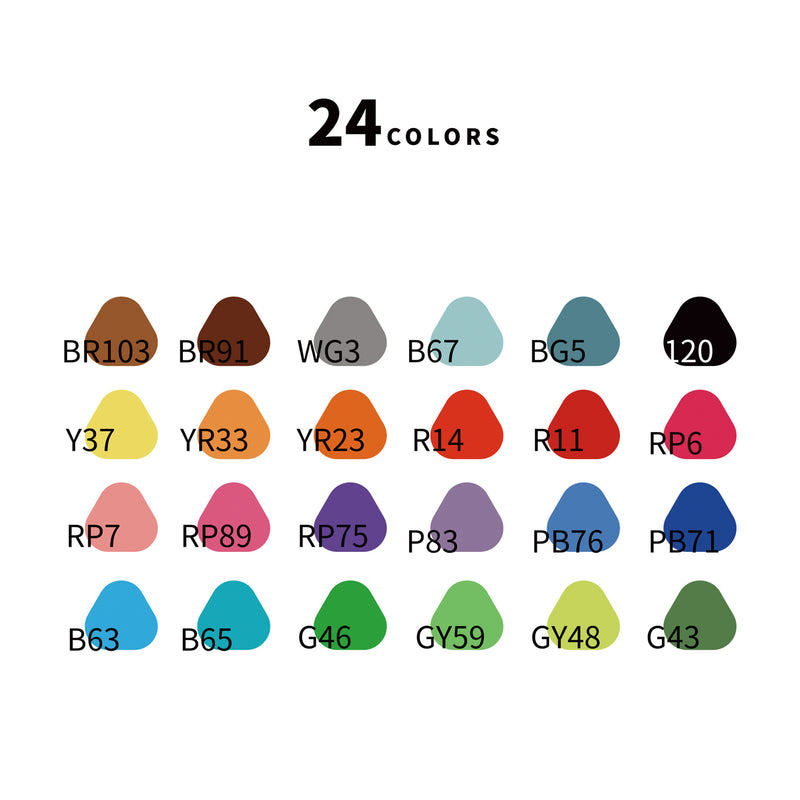MIYA HIMI Marker Pens / Water Based Dual Tip Markers 24 and 36 colors
