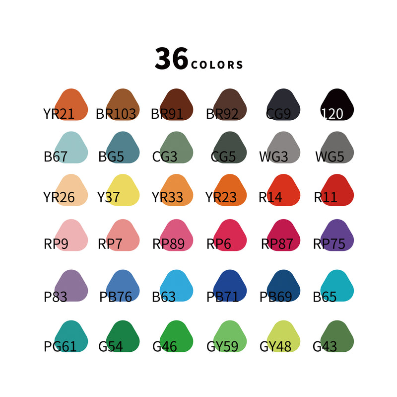 MIYA HIMI Marker Pens / Water Based Dual Tip Markers 24 and 36 colors