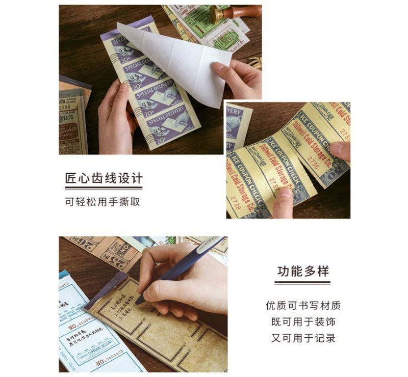 MoCard Antique Bill Series Retro Tearable Memo Pad/Ephemera Pad