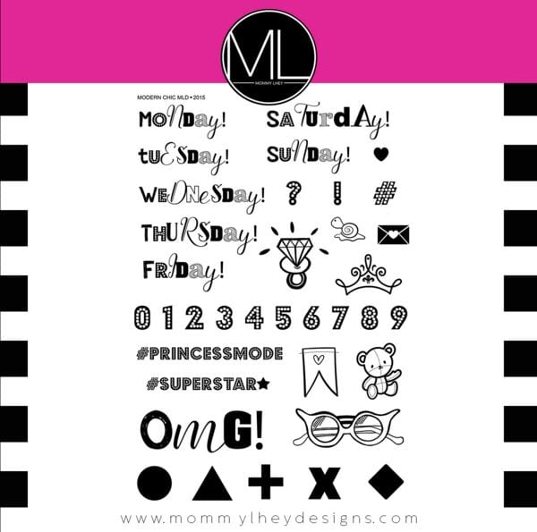 Mommy Lhey Modern Chic Planner Stamp Set Designs