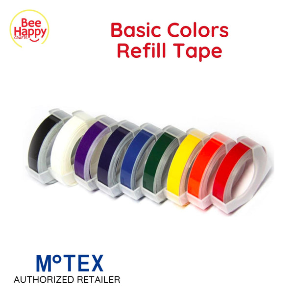 Motex Basic Colors Refill Tape for Motex Label Maker / Tape Writer 9mm
