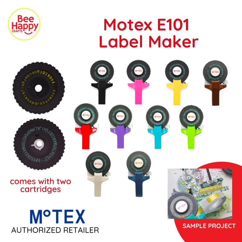 Motex E101 Label Maker with 2 Wheels / Tape Writer