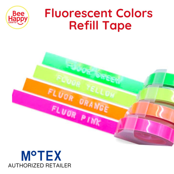 Motex Fluorescent Colors Refill Tape for Motex Label Maker / Tape Writer 9mm