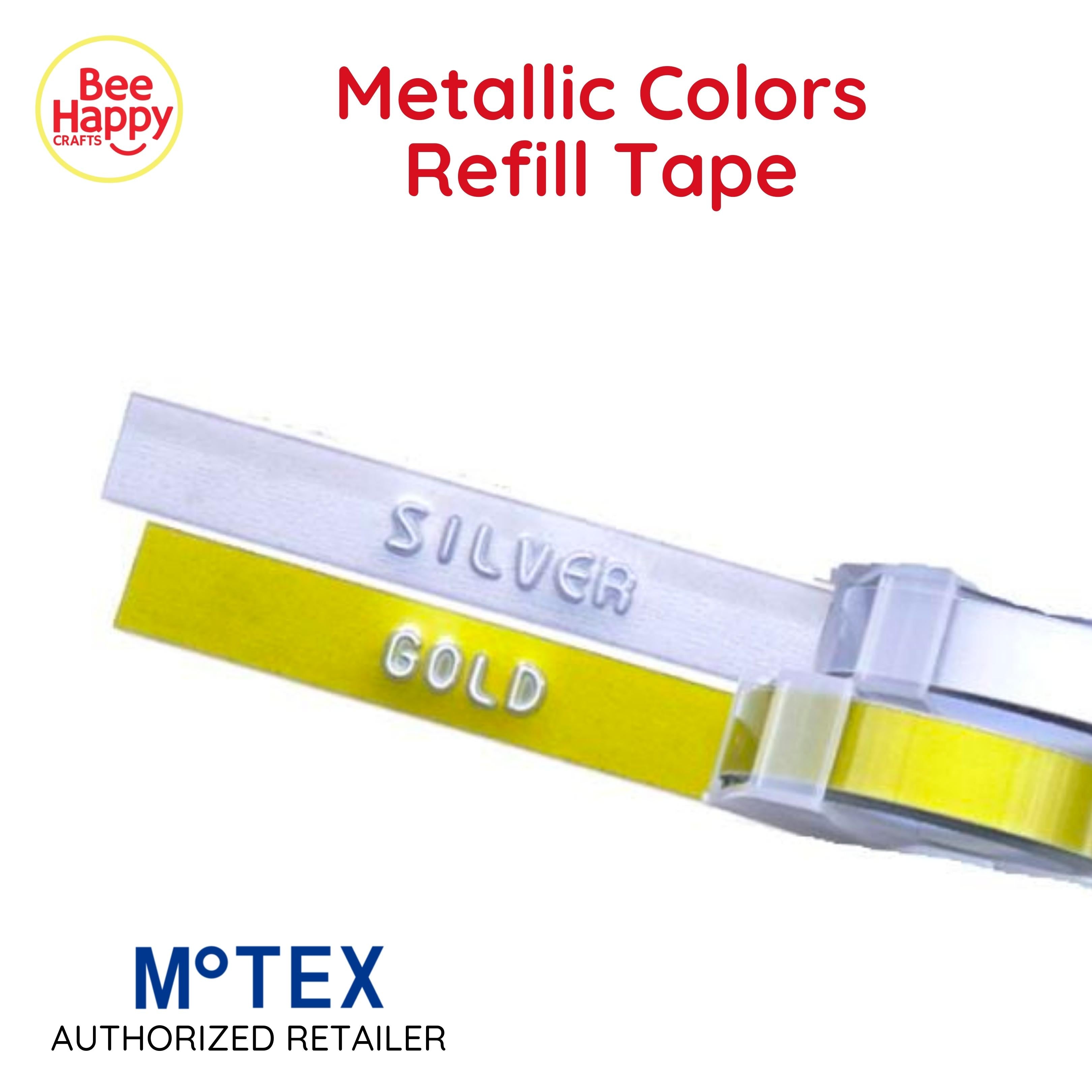 Motex Metallic Colors Refill Tape for Motex Label Maker / Tape Writer 9mm