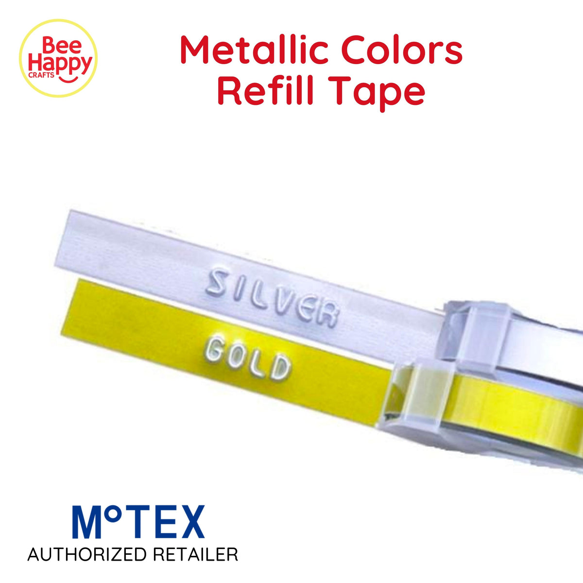 Motex Metallic Colors Refill Tape for Motex Label Maker / Tape Writer 9mm
