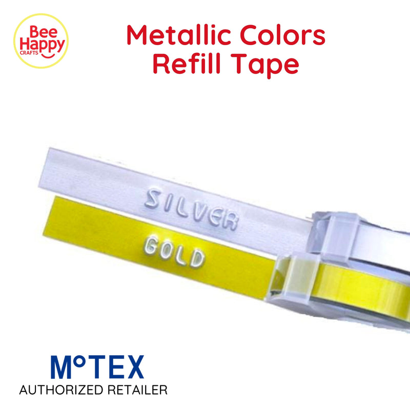 Motex Metallic Colors Refill Tape for Motex Label Maker / Tape Writer 9mm