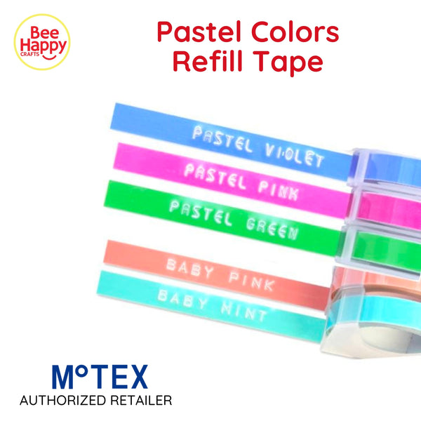 Motex Pastel Colors Refill Tape for Motex Label Maker / Tape Writer 9mm