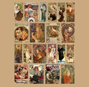 MoCard Mucha Style Decorative Arts Sticker Flakes in a Box Mr. Paper