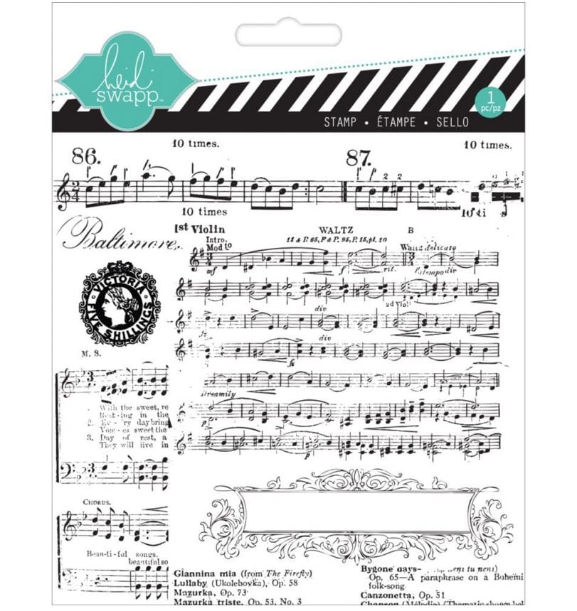 Heidi Swapp Music Notes Mixed Media Clear Stamps 5.5
