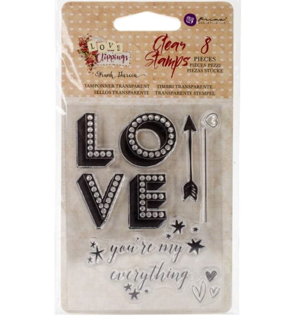 Prima Marketing My Everything Love Clippings Clear Stamps 3"X4"