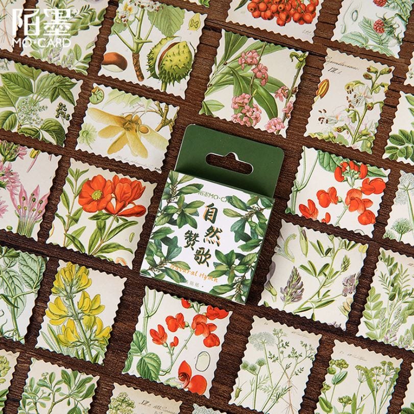 MoCard Natural Hymn Flora Plants Sticker Flakes in a Box